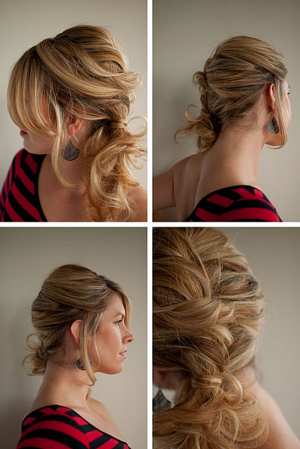 Messy+twist+side+ponytail+hairstyle+collage